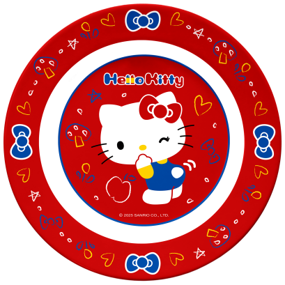 จานเมลามีนทรงลึก Hello Kitty 7.7 นิ้ว สีแดง